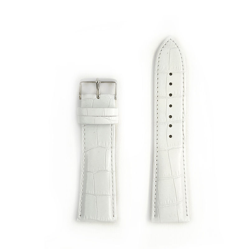 26mm White Embossed Leather Watch Strap
