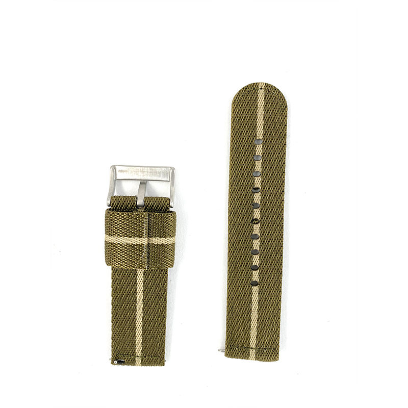 Thumbnail: 24mm Olive Green with Beige Nato Watch Strap