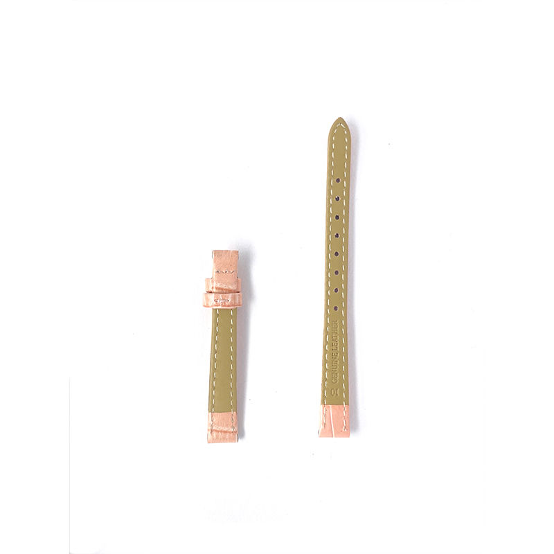 Thumbnail: 10mm Pink Embossed Leather Watch Strap