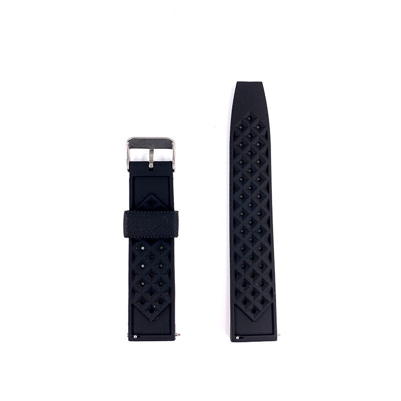 Thumbnail: 22mm Black Rubber Watch Strap