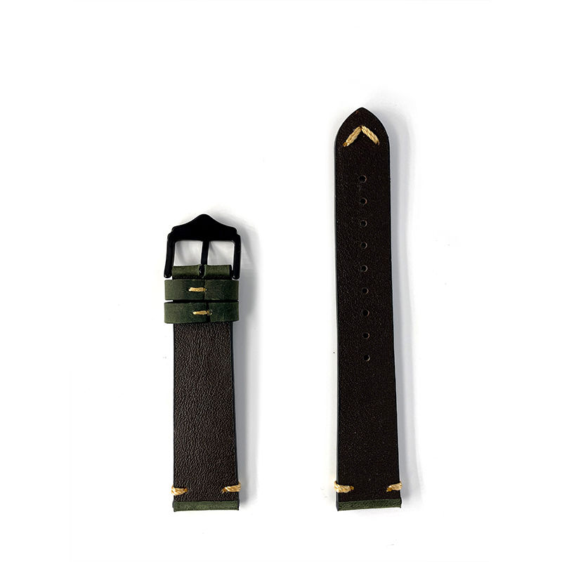 Thumbnail: 20mm Green Leather Watch Strap