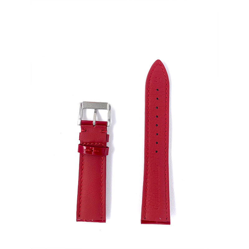 Thumbnail: 21mm Red Embossed Leather Watch Strap