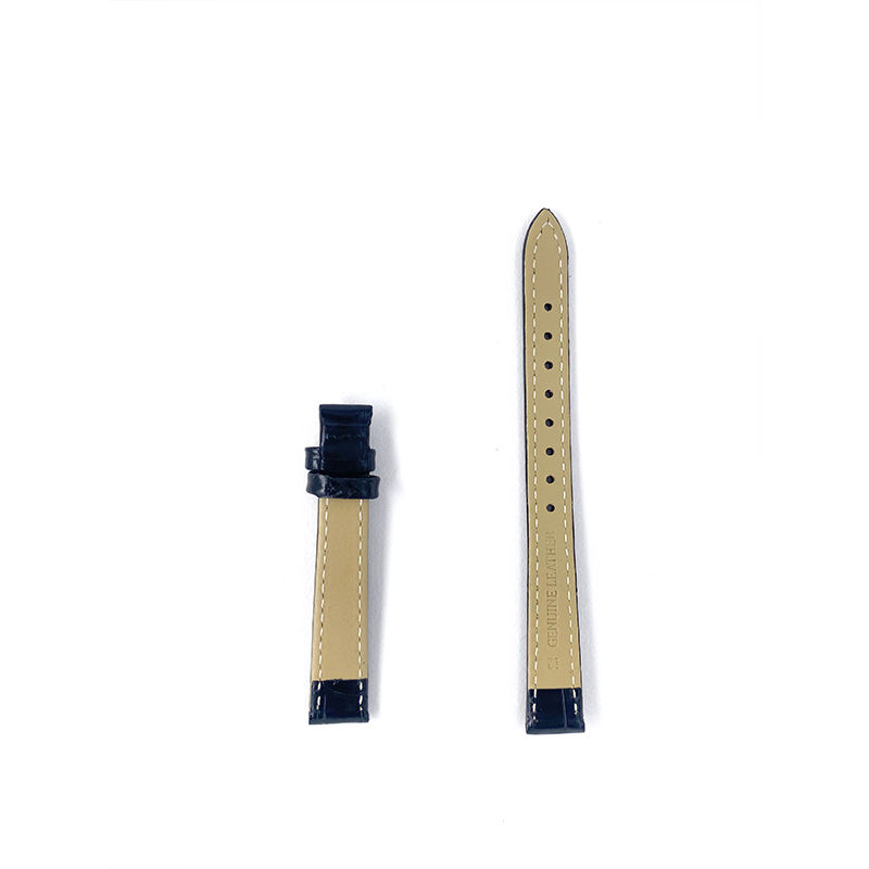 Thumbnail: 12mm Black Embossed Leather Watch Strap