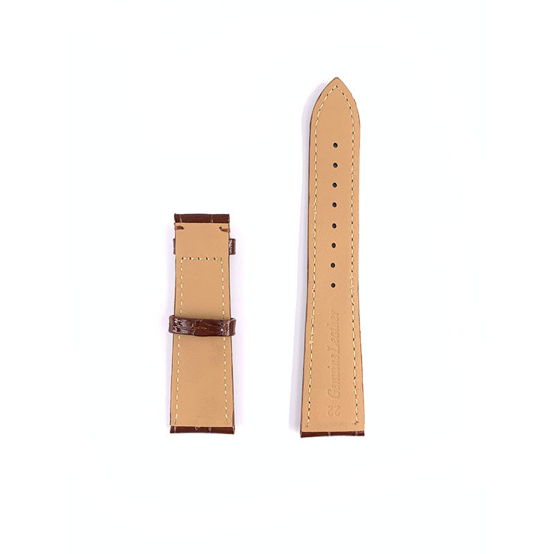 Thumbnail: 22mm Brown Embossed Leather Watch Strap