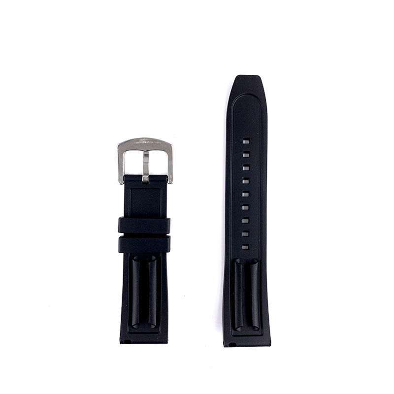 Thumbnail: 22mm Black Rubber Watch Strap