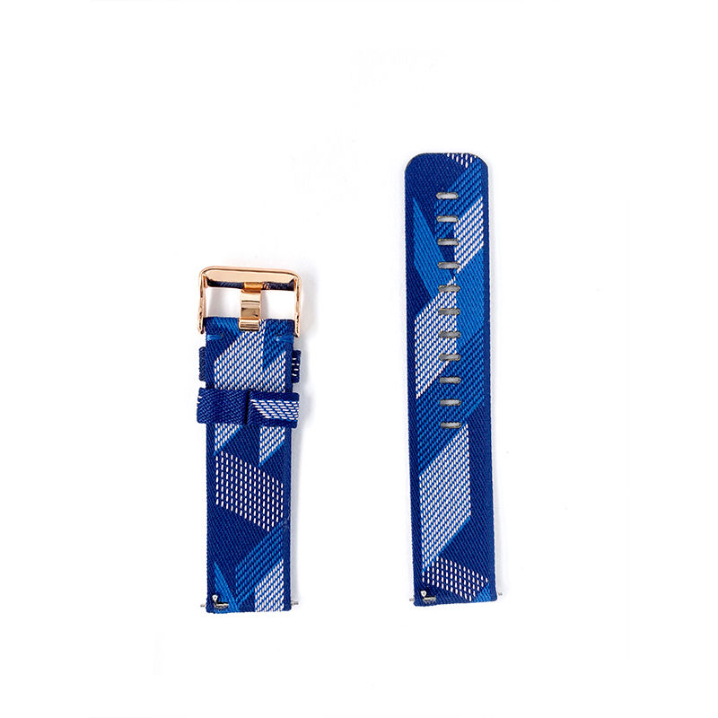 Thumbnail: 23mm Blue Nylon & Cotton Watch Strap