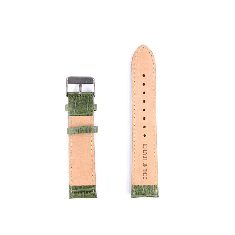 Thumbnail: 22mm Green Embossed Leather Watch Strap