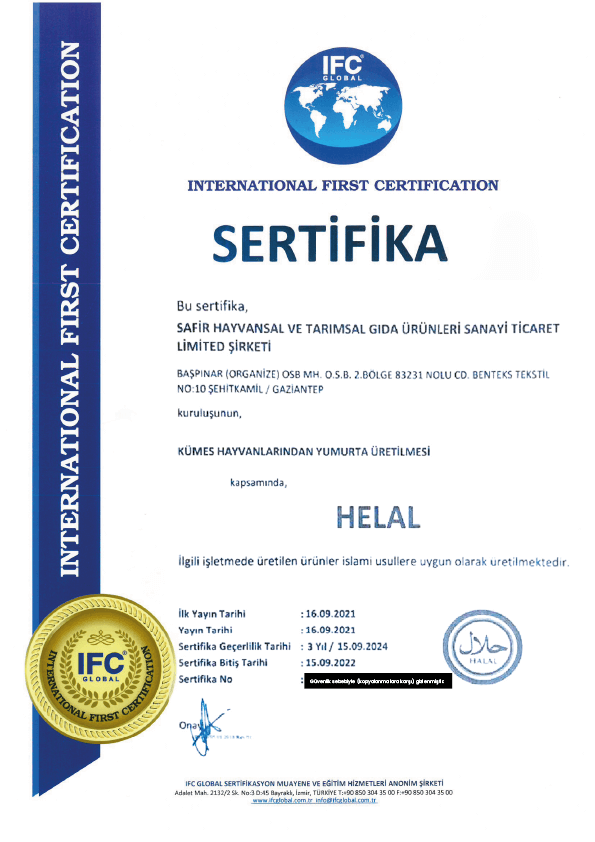 Helal Sertifikası