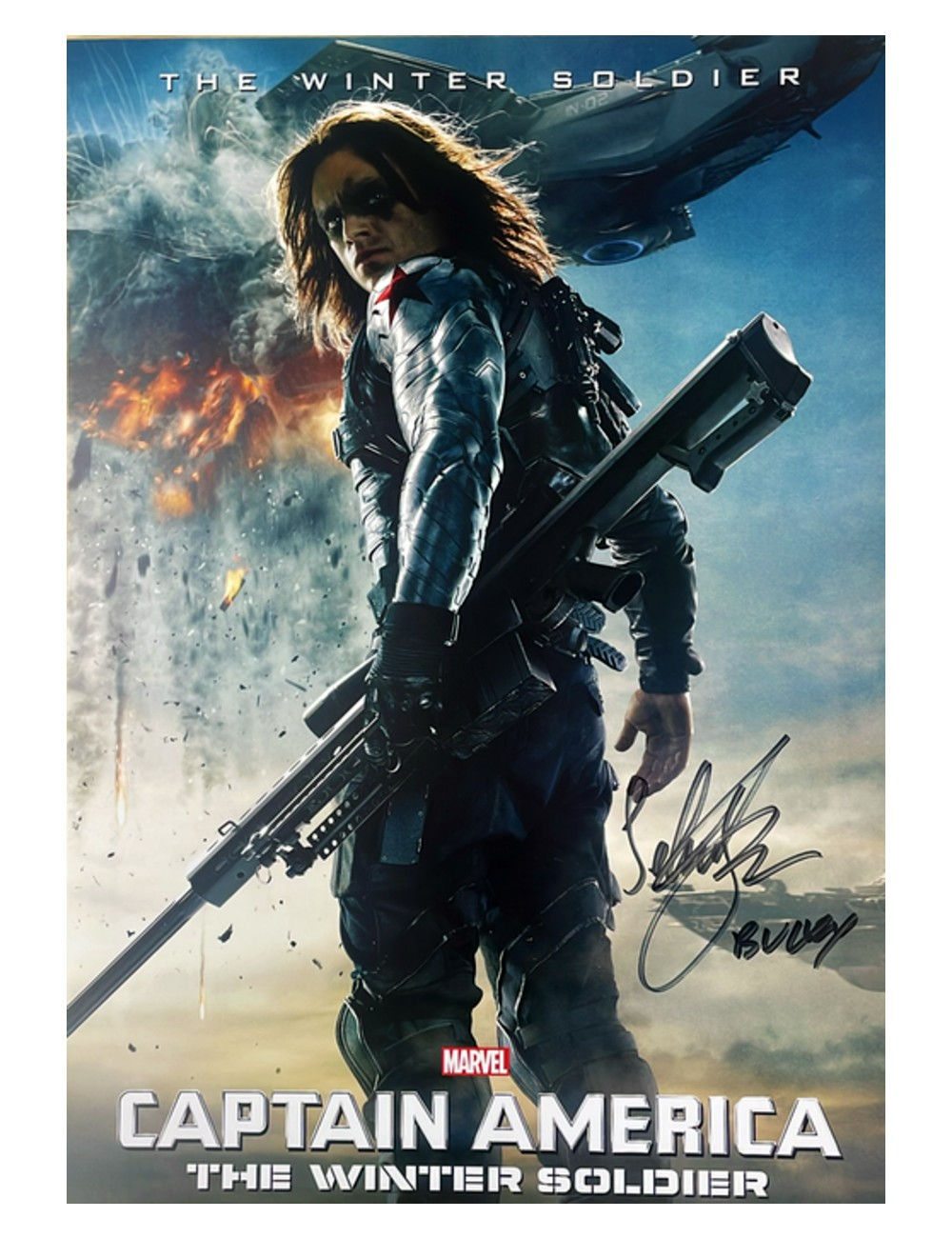 Marvel Captain America The Winter Soldier A3 Print signed by Sebastian Stan