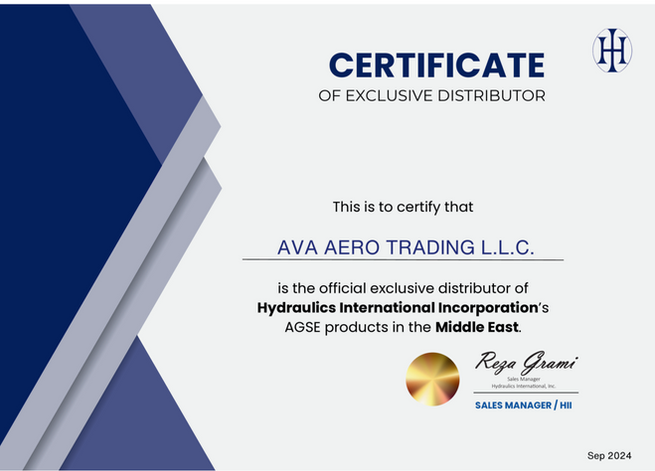 Ava Aero representation Certificate Middle East