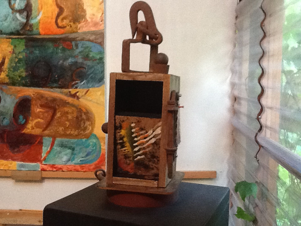 Jim Spillman studio sculture and painting