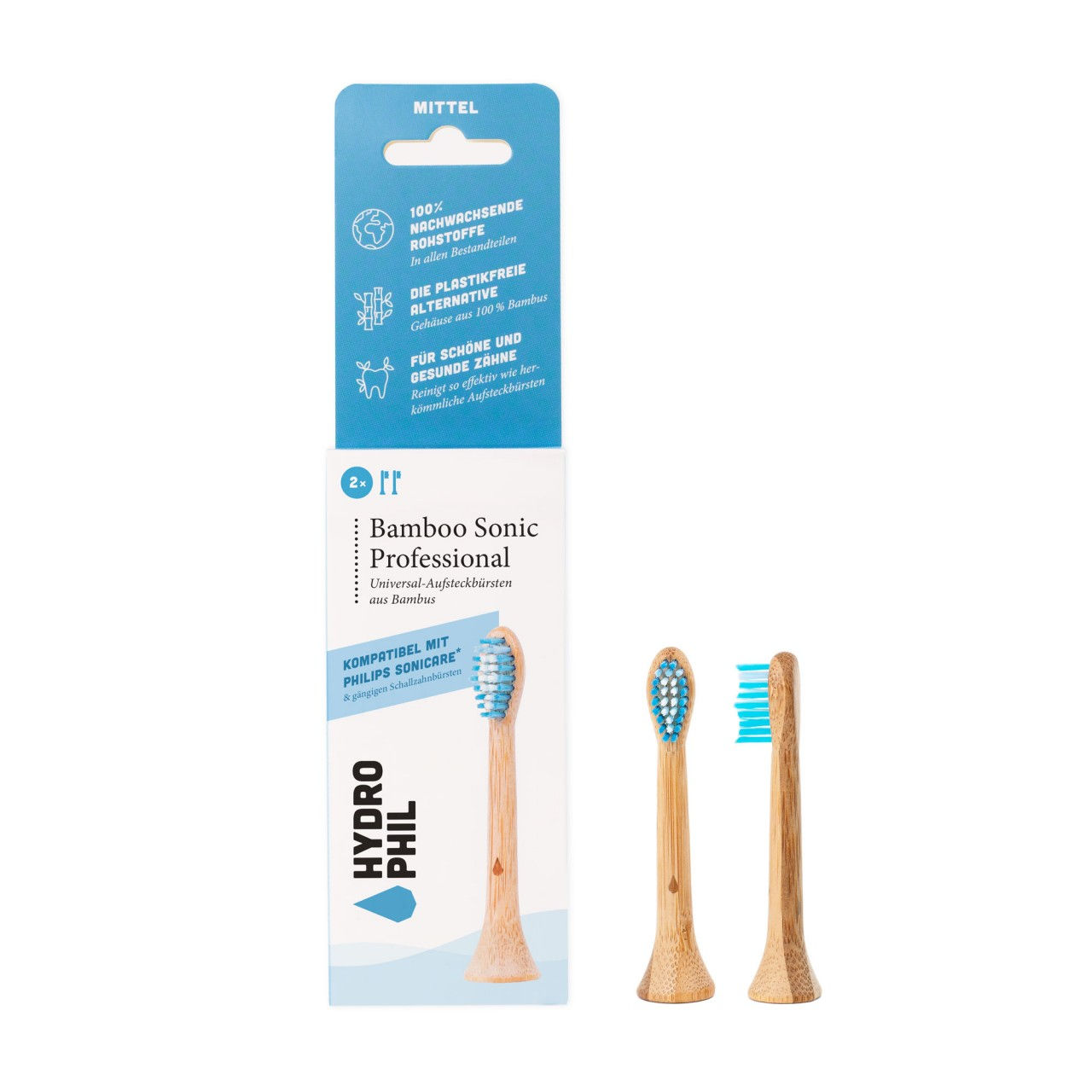 Universal-Aufsteckbürsten Bamboo Sonic Professional - Hydrophil
