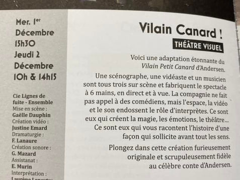 Vilain Canard ! au théâtre des Pénitents