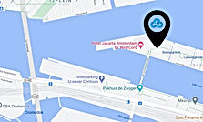 A map of Amsterdam with focus on the business location of GiBLE.com