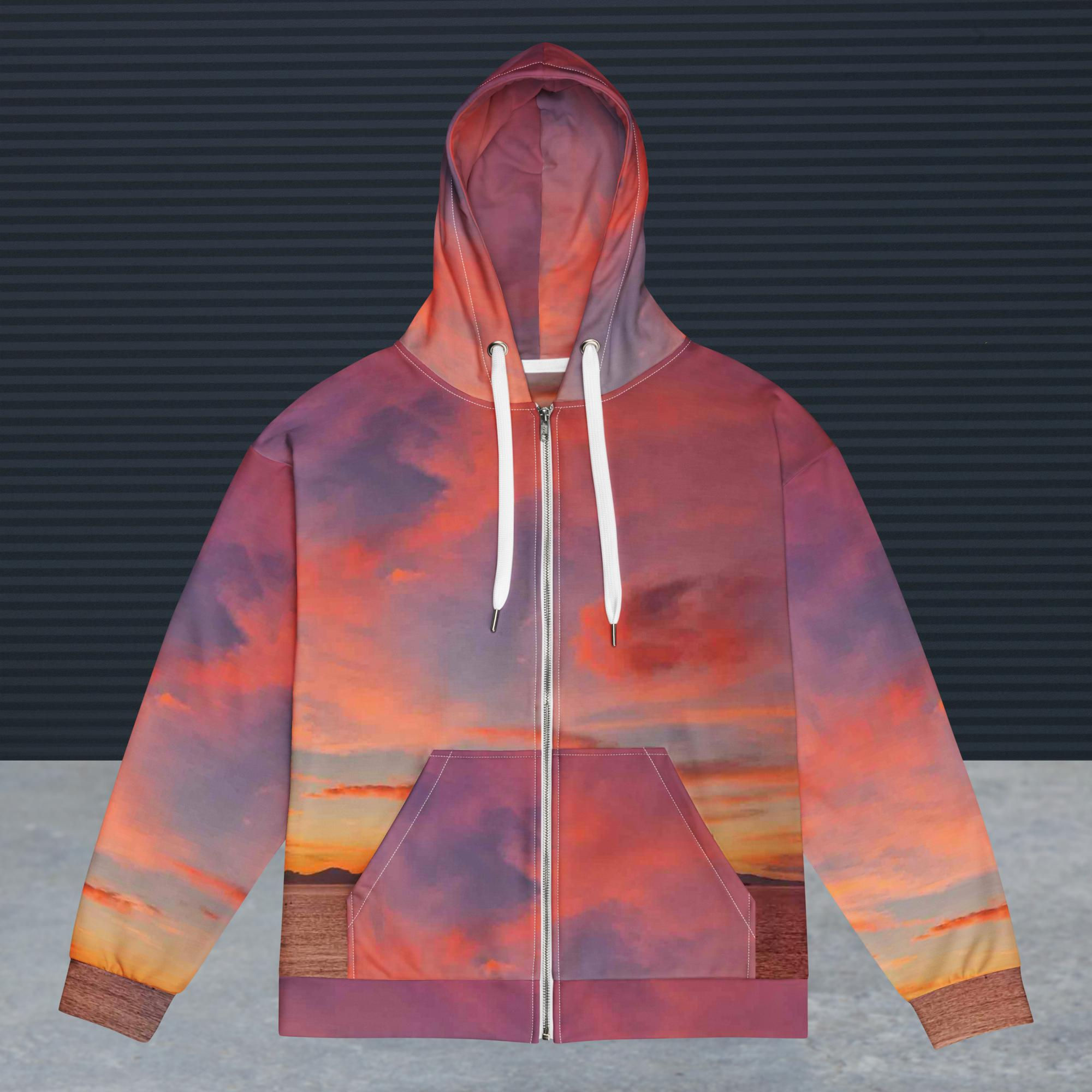 Amalfi coast sunrise unisex zip hoodie. 