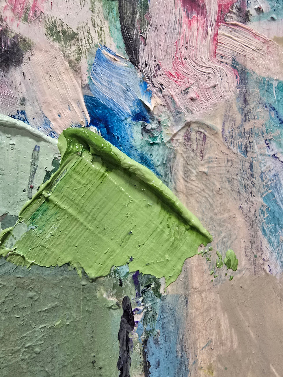 Thumbnail: Textured paint in green, blue, and white