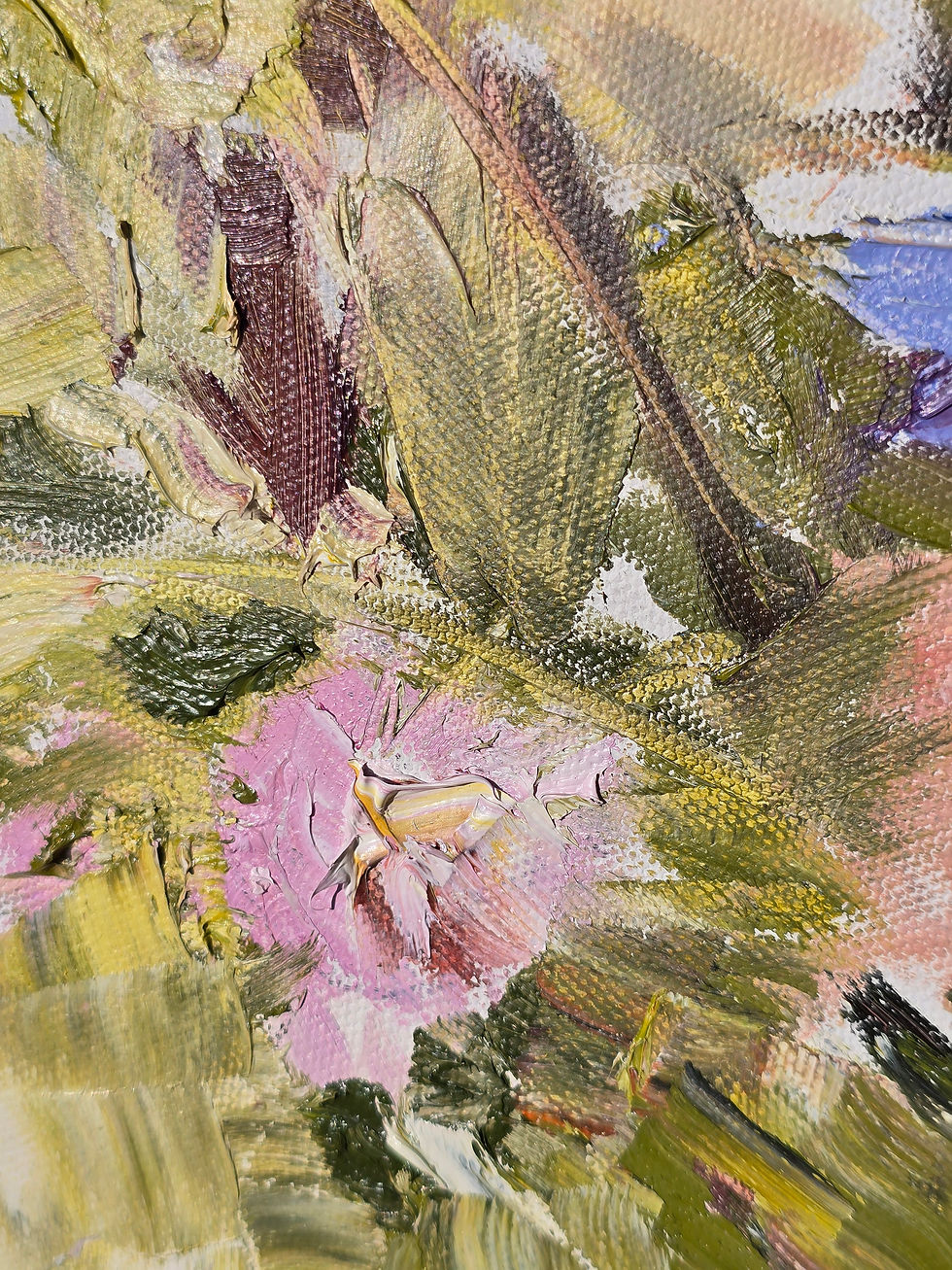 Thumbnail: Textured detail, Wild Flowers Bouquet painting