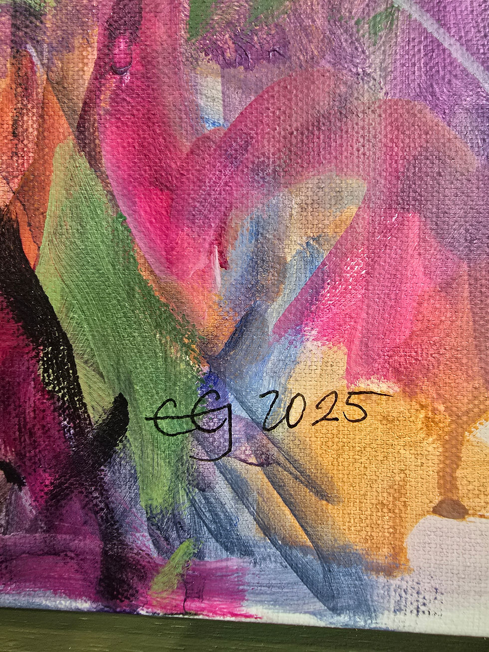 Thumbnail: Close-up of abstract painting with signature CG 2025