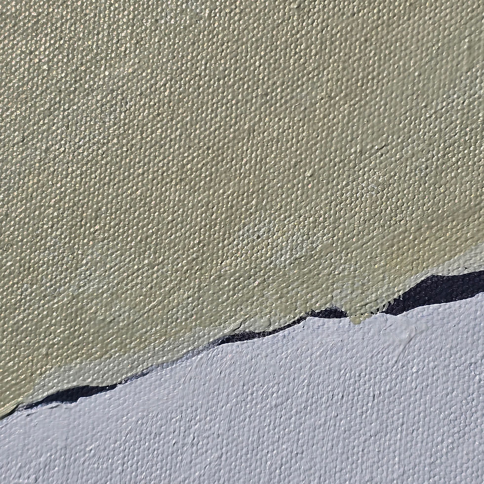 Thumbnail: Torn beige textured canvas over white fabric