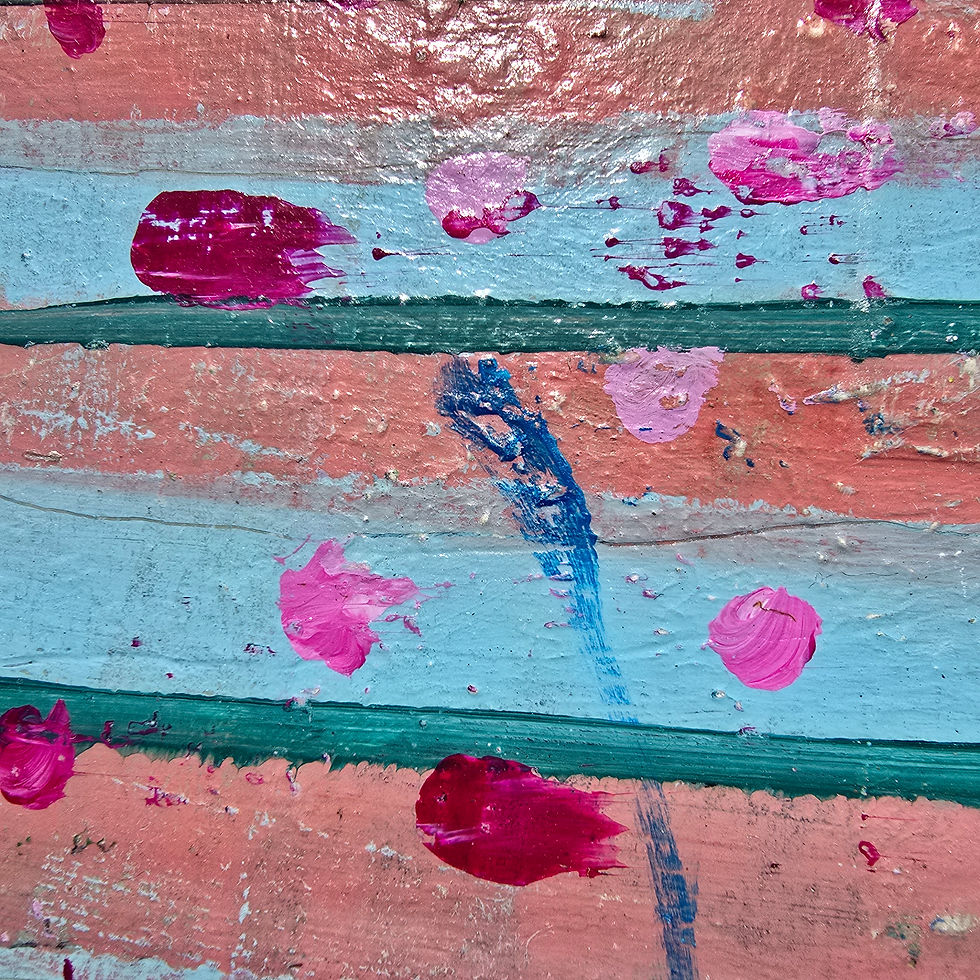 Thumbnail: Detail of Susan Kirkman's Untitled III, textured stripes, paint