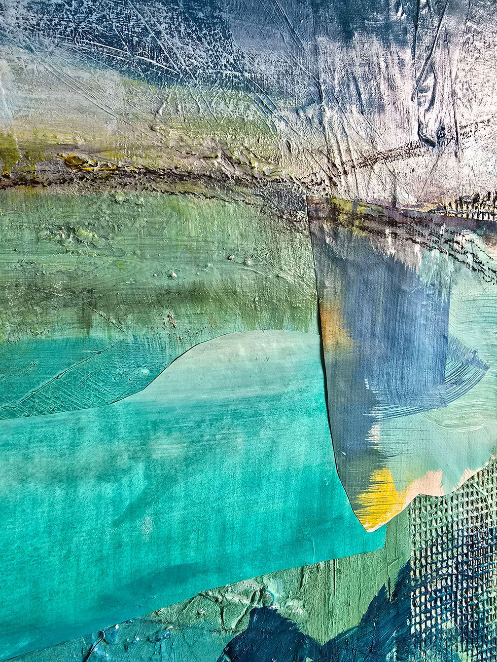 Thumbnail: Detail of Sally Newton's 'Apple Picking' abstract painting