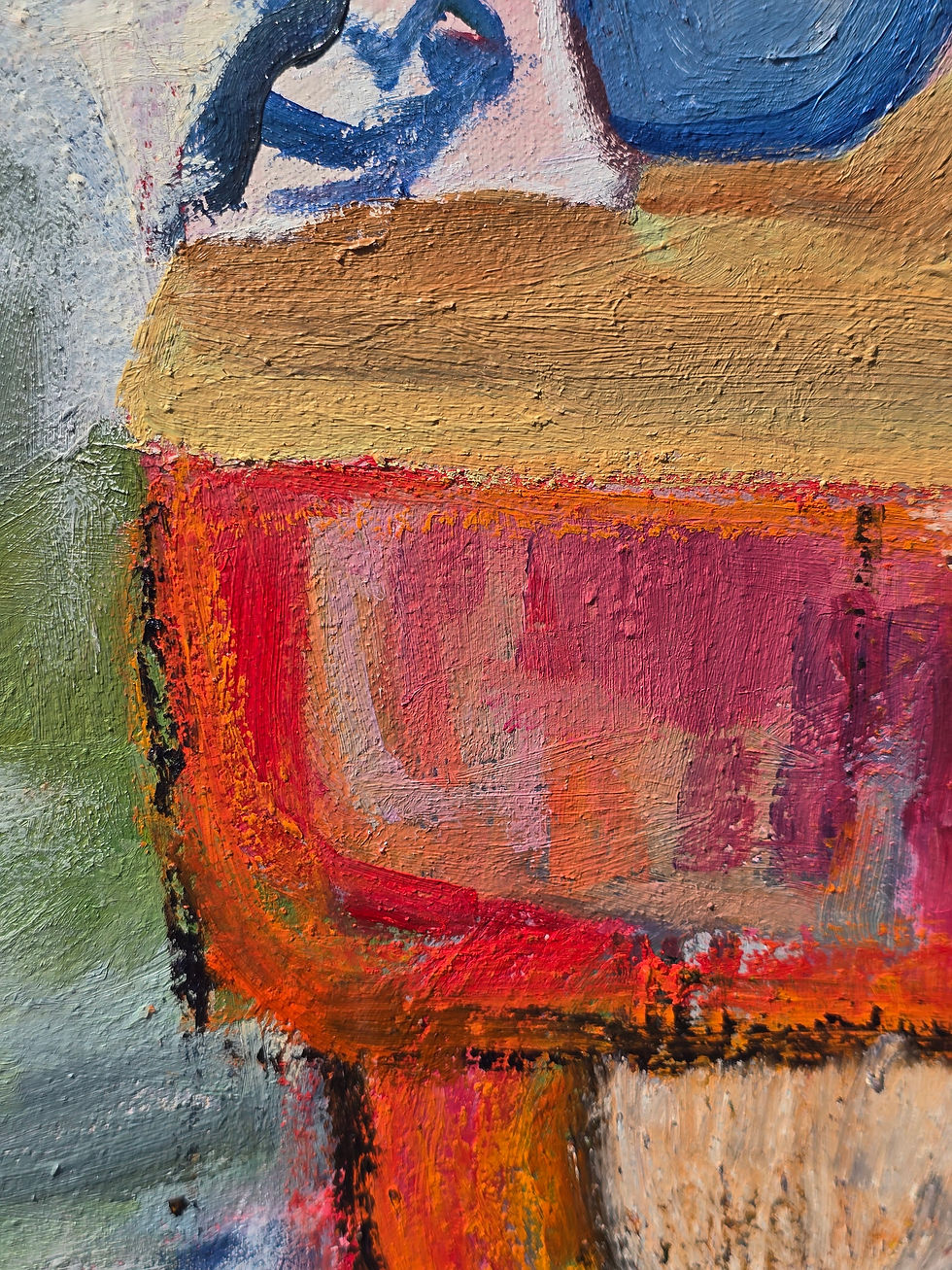 Thumbnail: Detail of Louise Faure Walker's 'Blue Wood' painting
