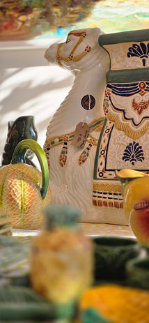 Decorative ceramic horse and pitcher