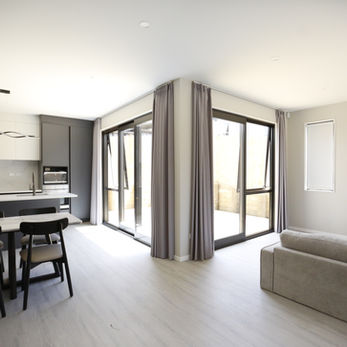 Open plan living room and kitchen 