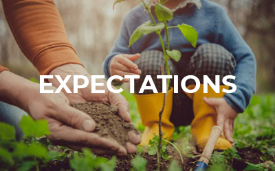 adult and child gardening