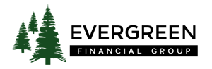 Evergreen Financial Group logo with pine trees
