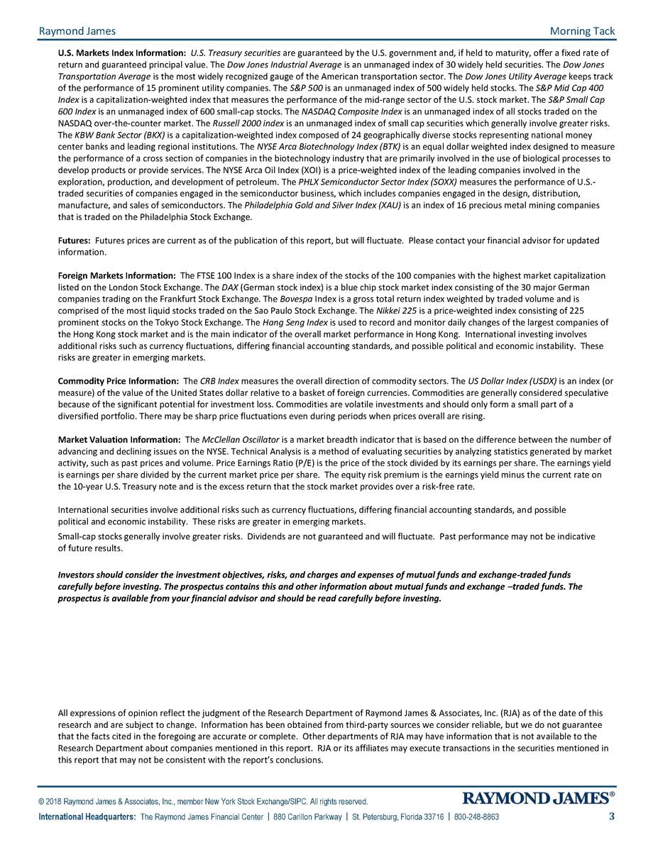 Financial disclosure and market index information text