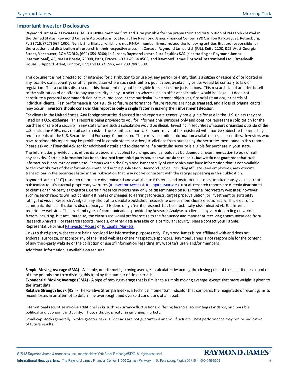 Legal disclaimer for Morning Outlook by Raymond James.