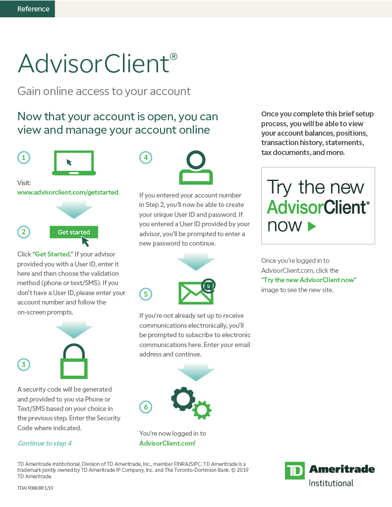 AdvisorClient login guide for online account management.