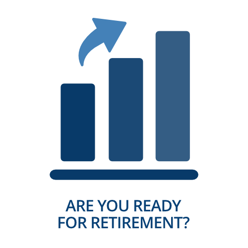 Growth bar chart icon: Are you ready for retirement?