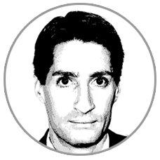 Portrait of a man in a circular frame