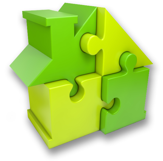 house made from 3d puzzle pieces