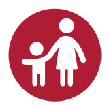 Icon of a child and adult holding hands