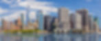 New York City skyline reflected in water