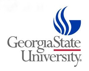 Georgia State University logo with blue flame icon