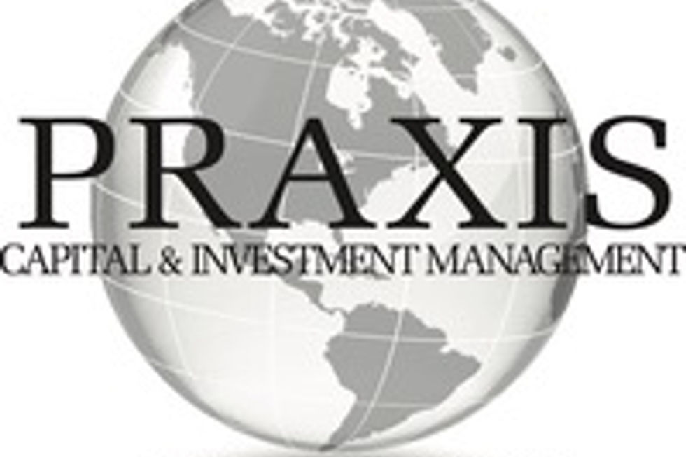 Praxis Capital & Investment Management logo over a globe