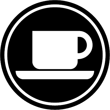 Coffee cup on a saucer icon