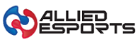 Allied Esports logo with blue and red abstract design