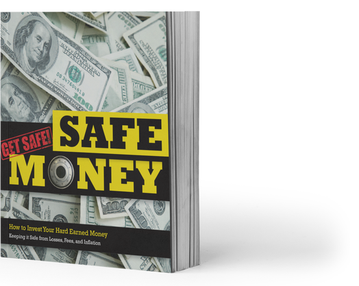 Safe Money book cover with 100 dollar bills