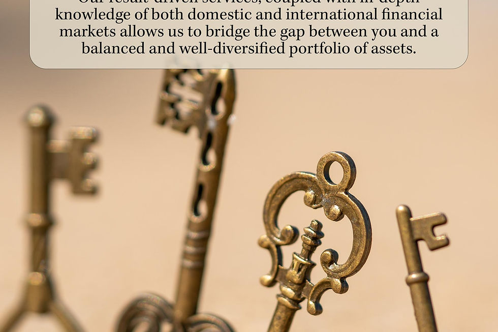 Four antique brass keys standing in sand with investment text