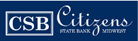 Citizens State Bank Midwest logo with CSB in a box