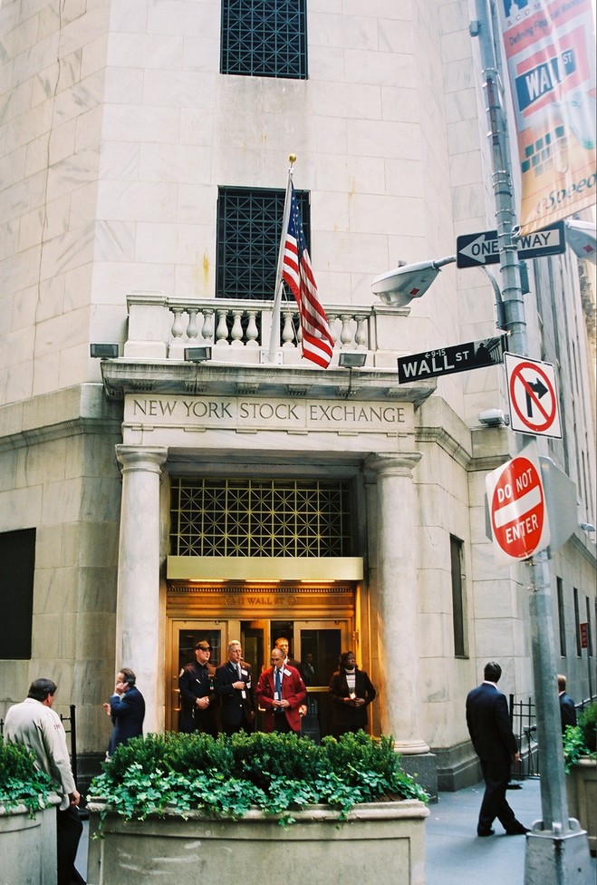 New York Stock Exchange entrance on Wall Street