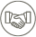 Icon of two hands shaking inside a circle