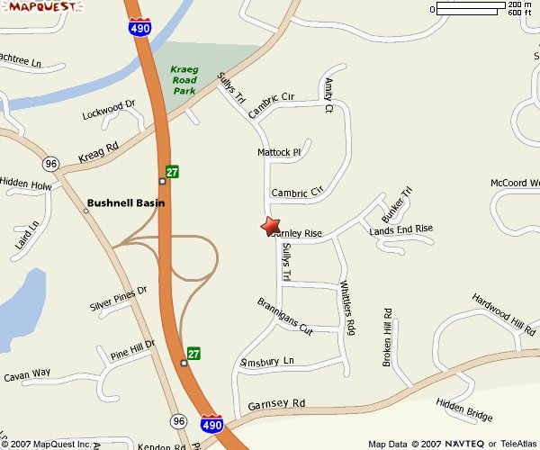 Map of Bushnell Basin showing I-80 and a location on Whitney Ave