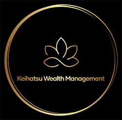 Keihatsu Wealth Management logo with gold lotus icon.