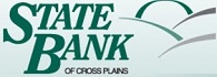 State Bank of Cross Plains logo with rolling hill icons